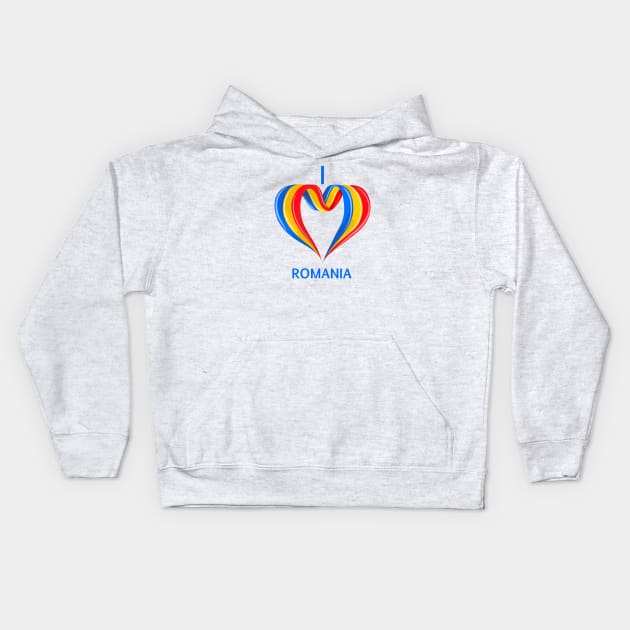 I love ROMANIA Kids Hoodie by Miruna Mares